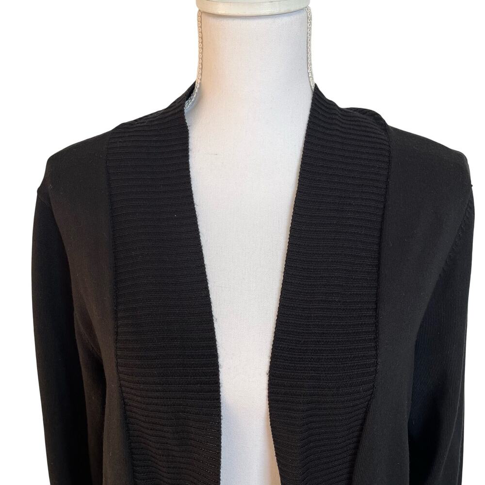 Carmen Marc Valvo Cardigan Women's XL Black Gold Zipper Cuffs Dressy Topper - Picture 2 of 10